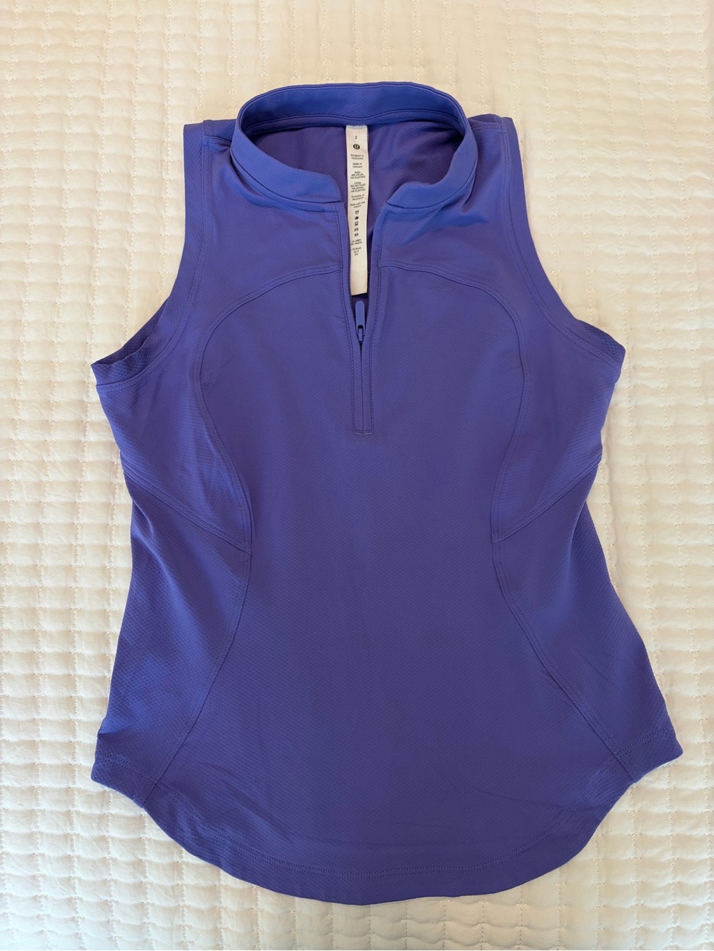 Lululemon Purple Zip-Front Performance Tank